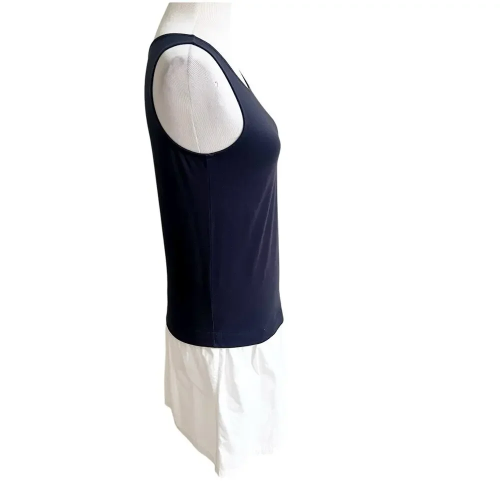 Theory Colorblock Drop Waist Dress Size Navy White Size Small Nautical